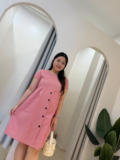 Xena Sleeved Grid Dress