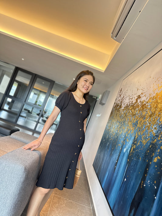 Veanna Black Knits Dress