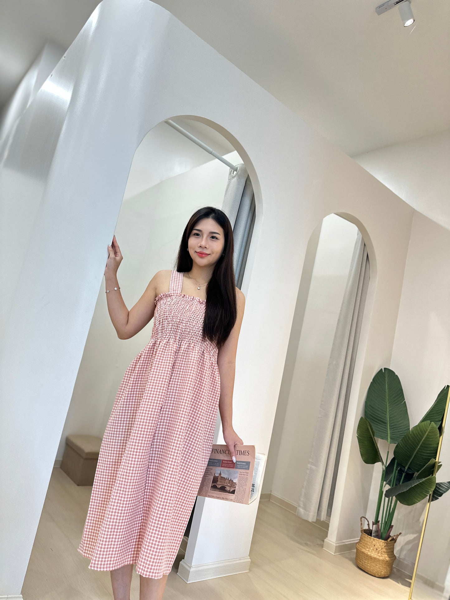 Liliah Checkered Midi Dress