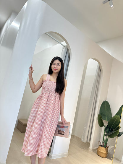 Liliah Checkered Midi Dress