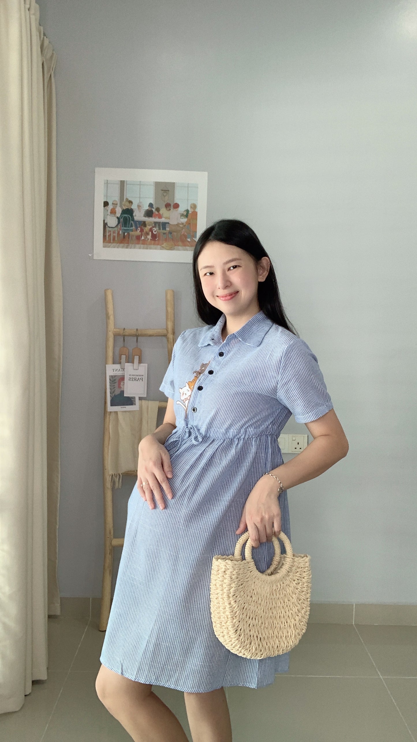 Weyzoe  Kitten Blue Stripes Dress