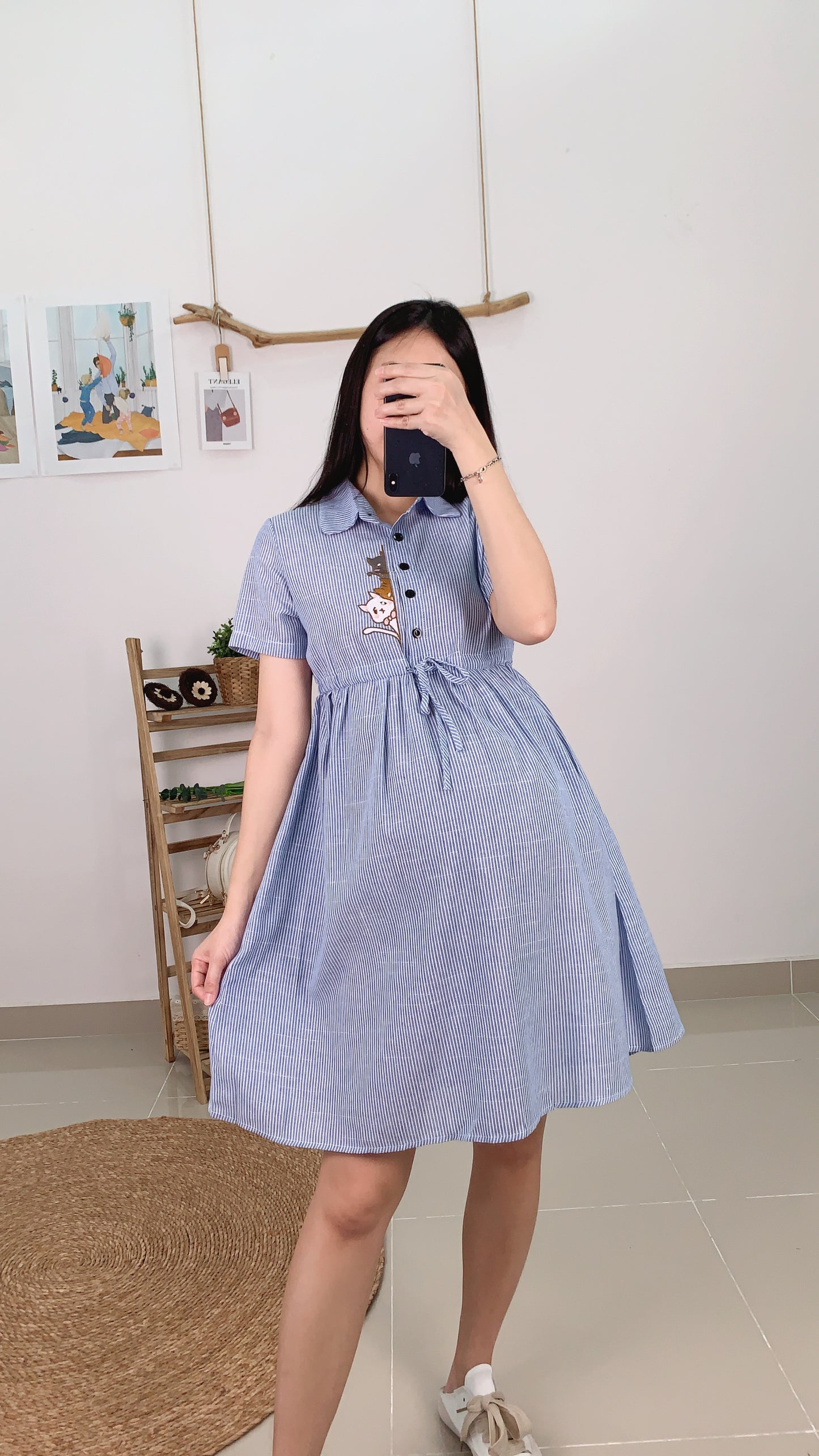 Weyzoe  Kitten Blue Stripes Dress