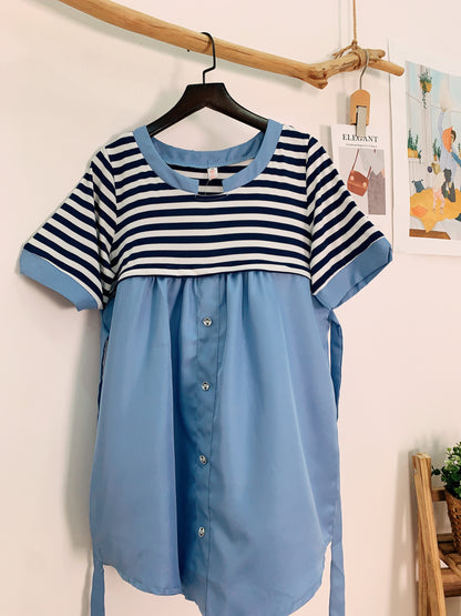 Anchor Stripes Maternity & Nursing Top