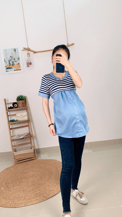 Anchor Stripes Maternity & Nursing Top