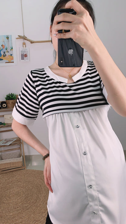 Anchor Stripes Maternity & Nursing Top