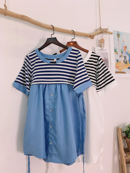 Anchor Stripes Maternity & Nursing Top