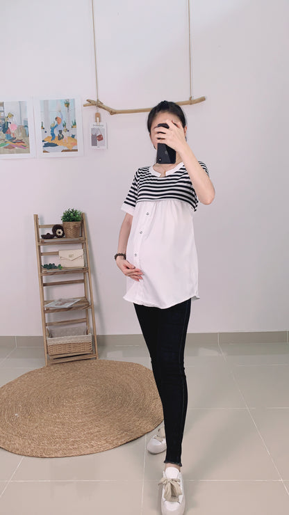 Anchor Stripes Maternity & Nursing Top