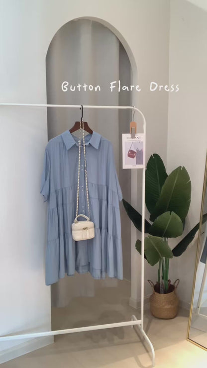 Lrene Button Flare Dress