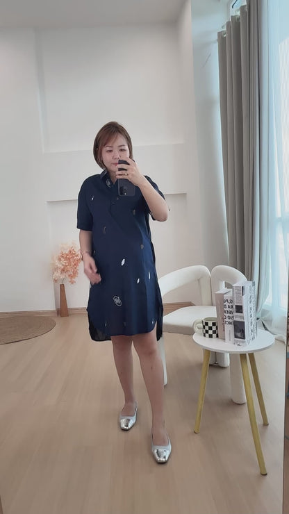 Mable Collared Navy Dress