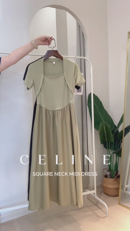 Celine Square Neck Midi Dress