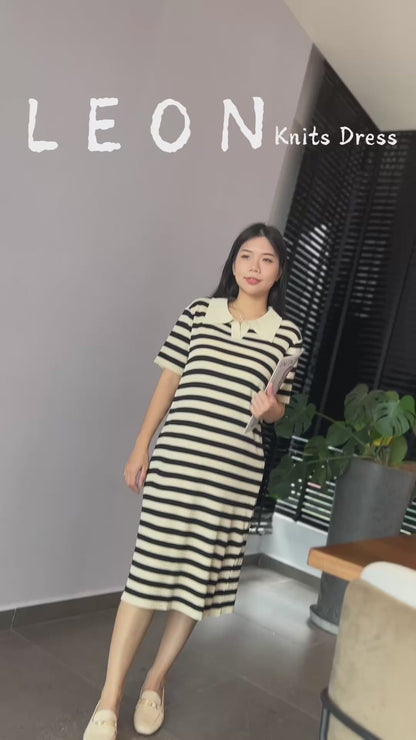 Leon Collared Stretchy Knits Dress