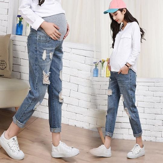Denim Maternity Long Jeans