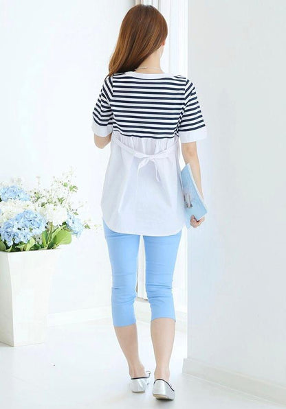 Anchor Stripes Maternity & Nursing Top