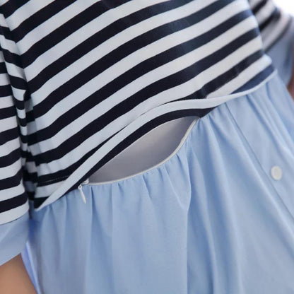 Anchor Stripes Maternity & Nursing Top