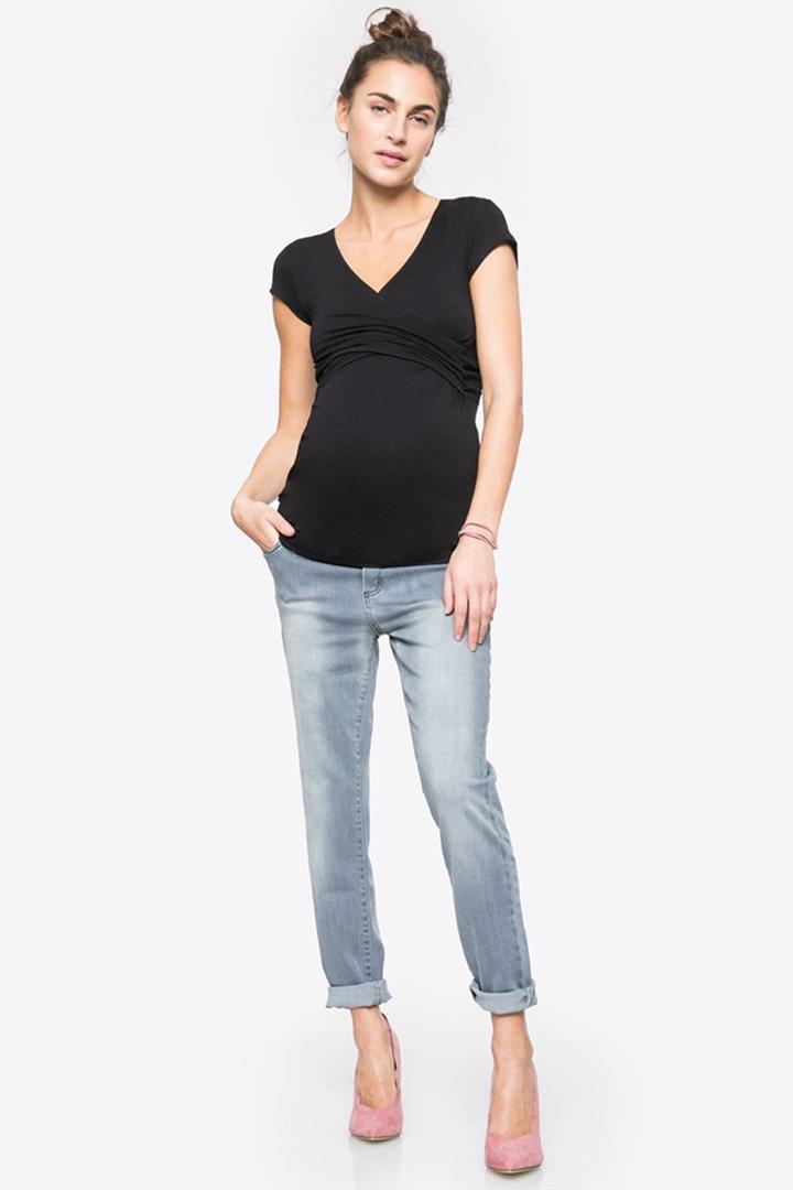 V Cross Short Sleeve Maternity & Nursing Top