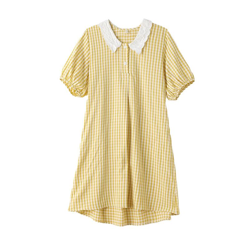 Jamie Yellow Plaid Maternity Dress