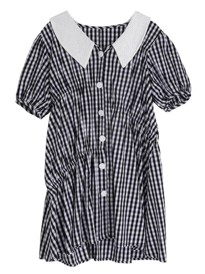 Hazel Black And White Plaid Maternity Dress