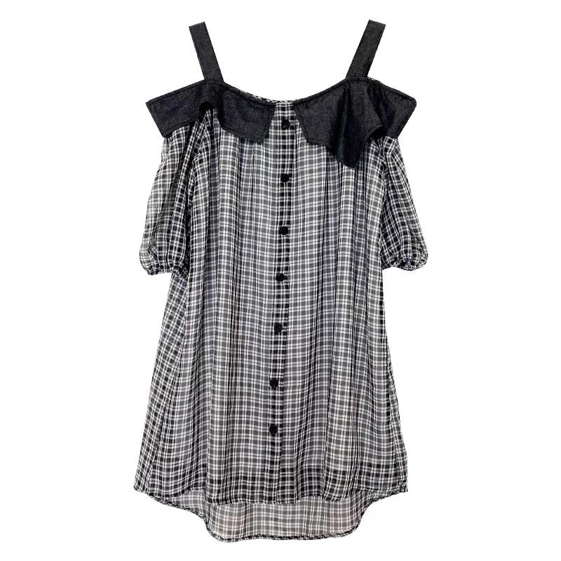 Emma Black & White Grid Maternity Dress