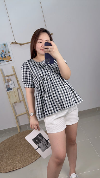 Milla Grid Sleeve Top