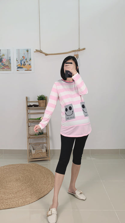 Long Sleeve Smiley Face Top