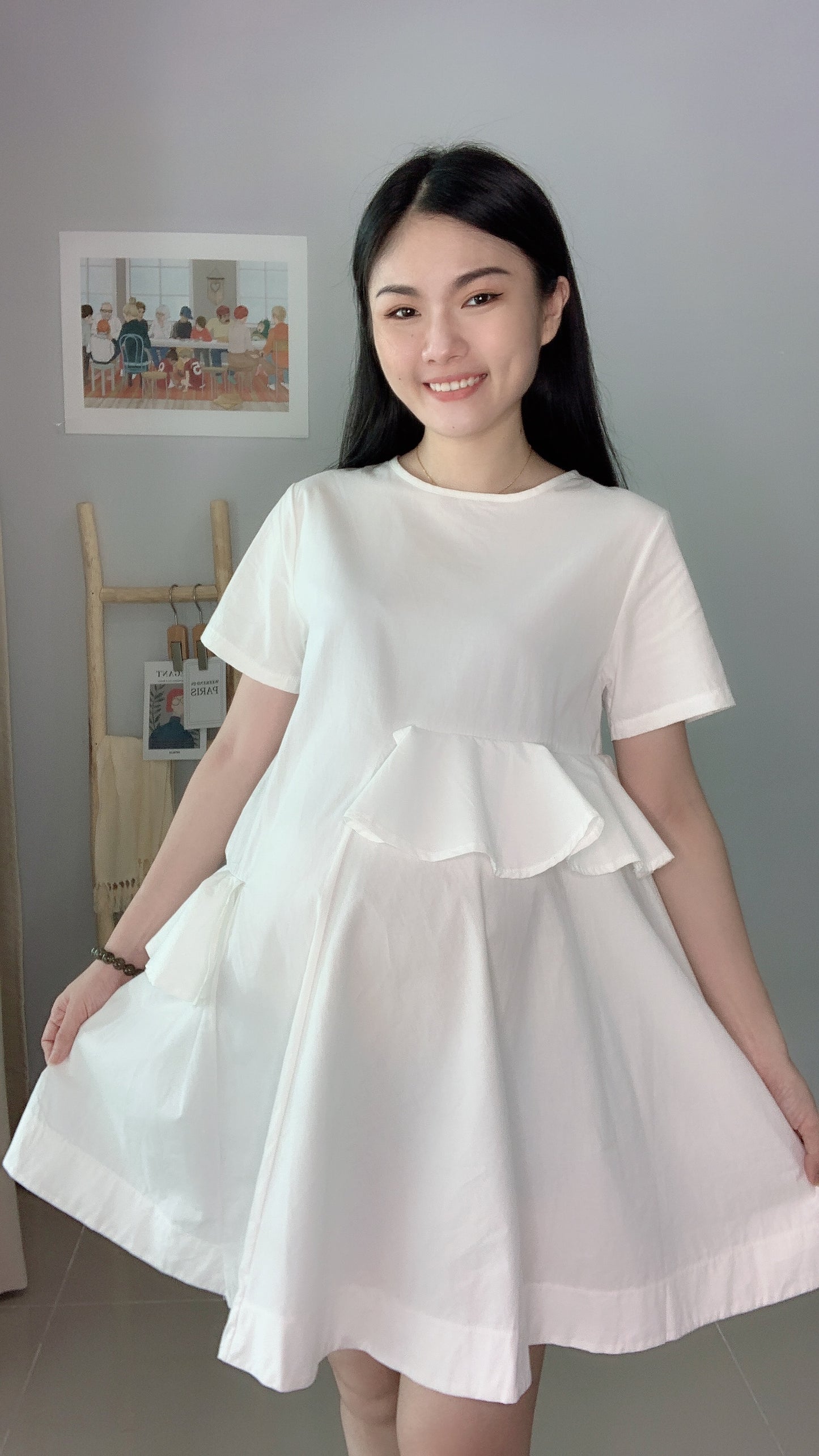 Melody White Sleeves Dress