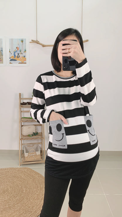 Long Sleeve Smiley Face Top