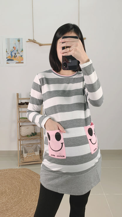 Long Sleeve Smiley Face Top