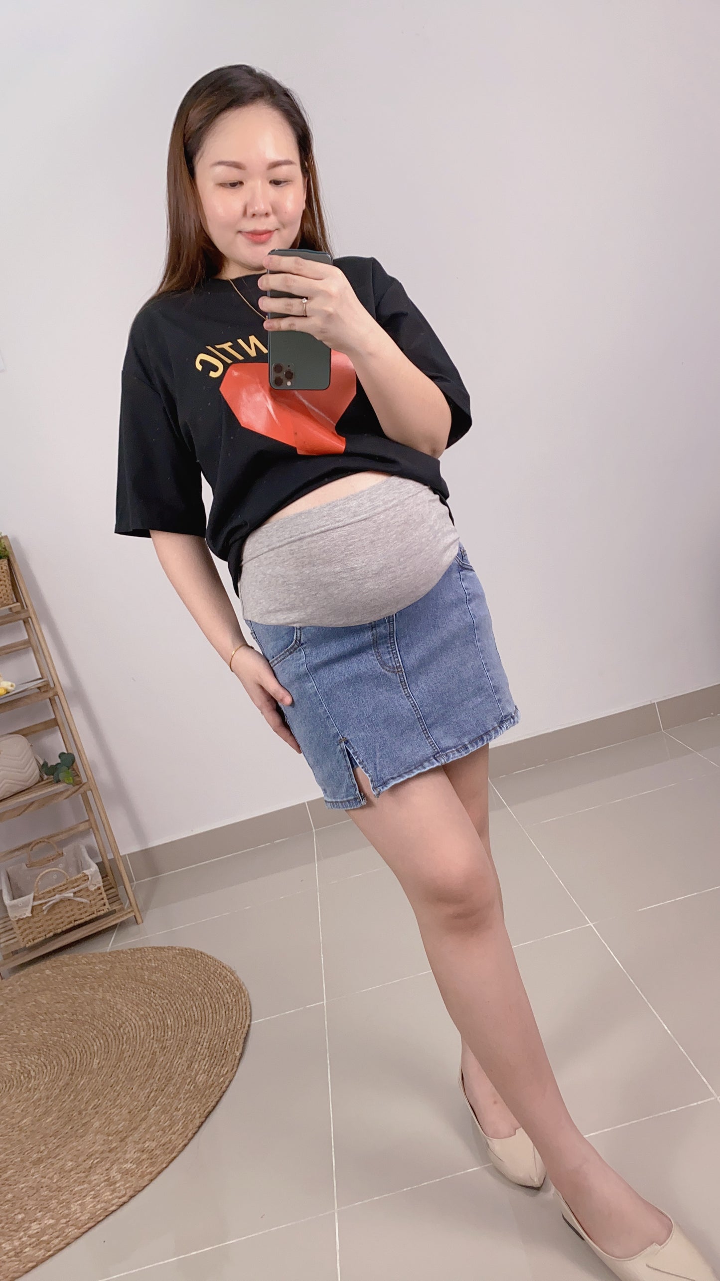 Cara Denim Maternity Skirt