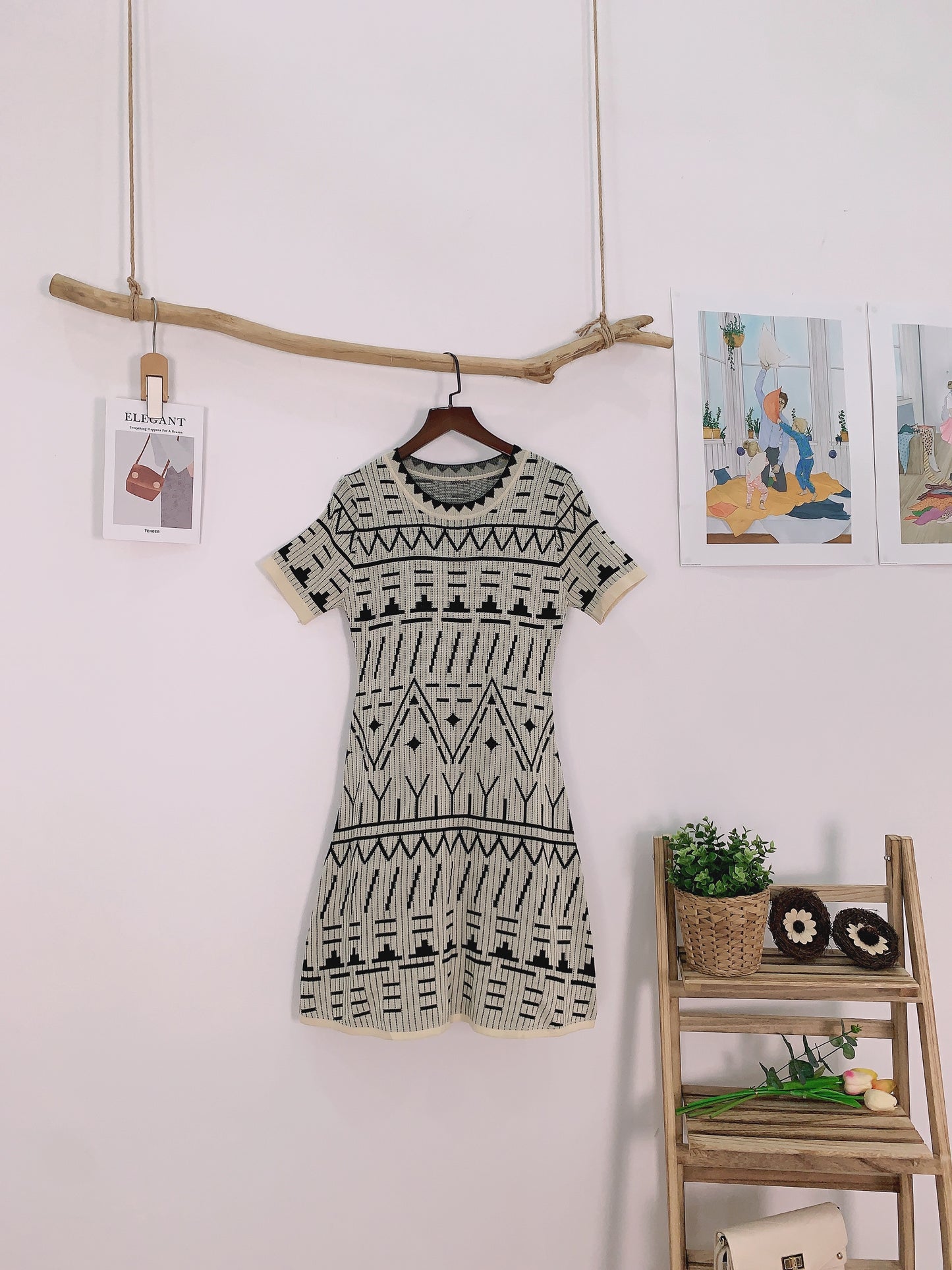 Marene Printed Knitted Dress