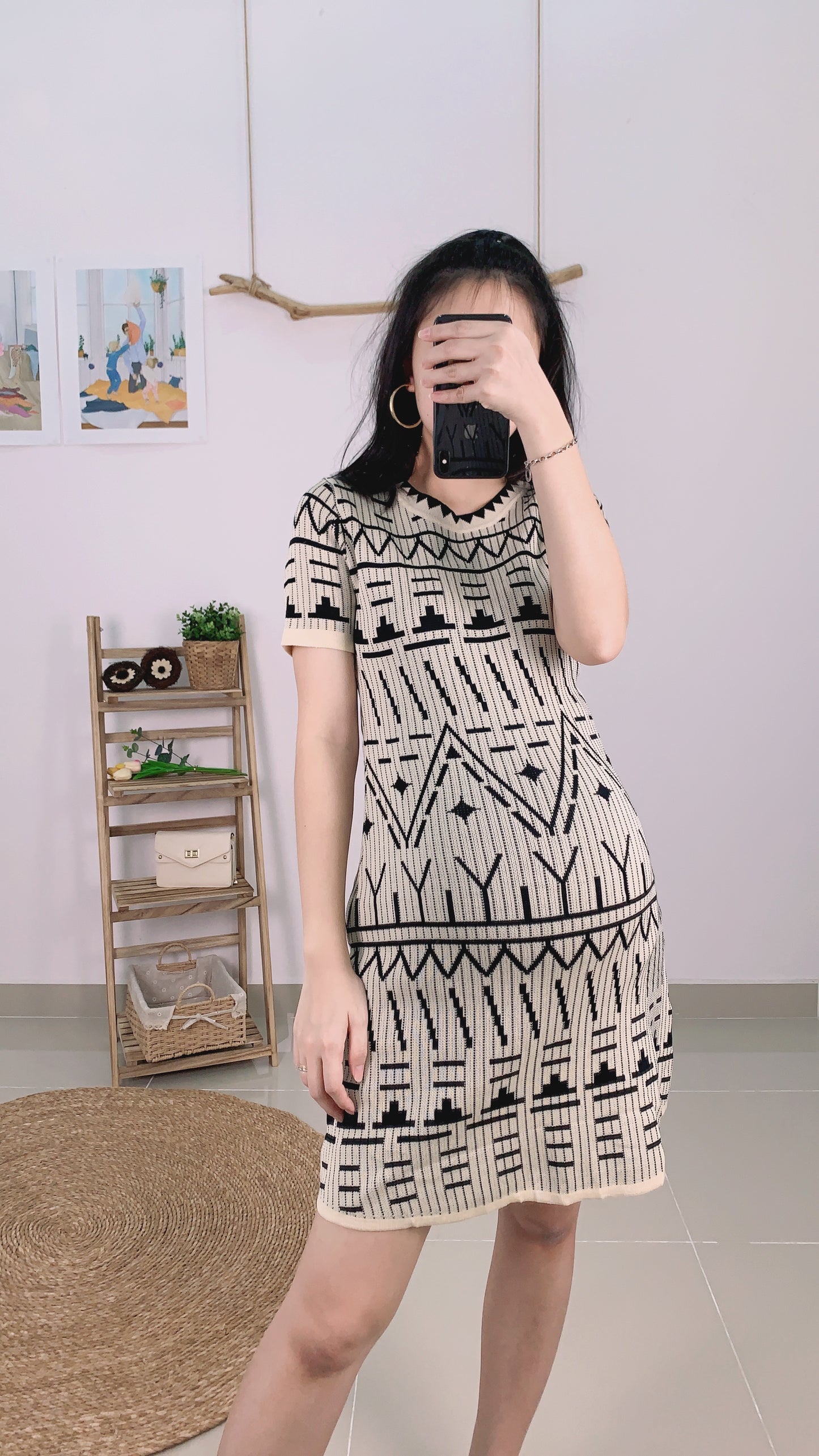 Marene Printed Knitted Dress