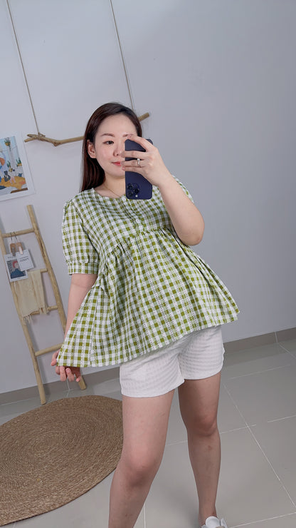 Milla Grid Sleeve Top