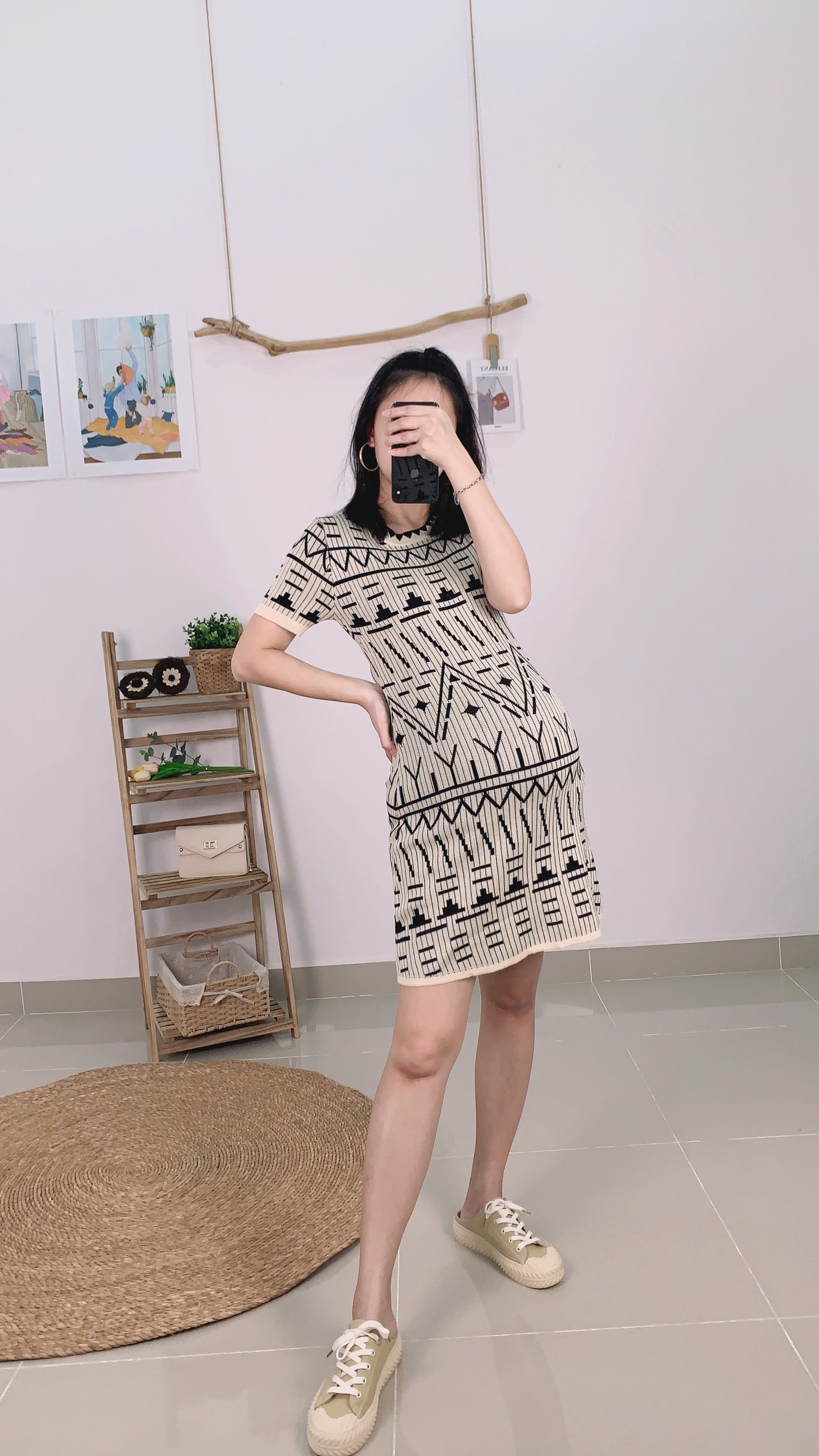 Marene Printed Knitted Dress