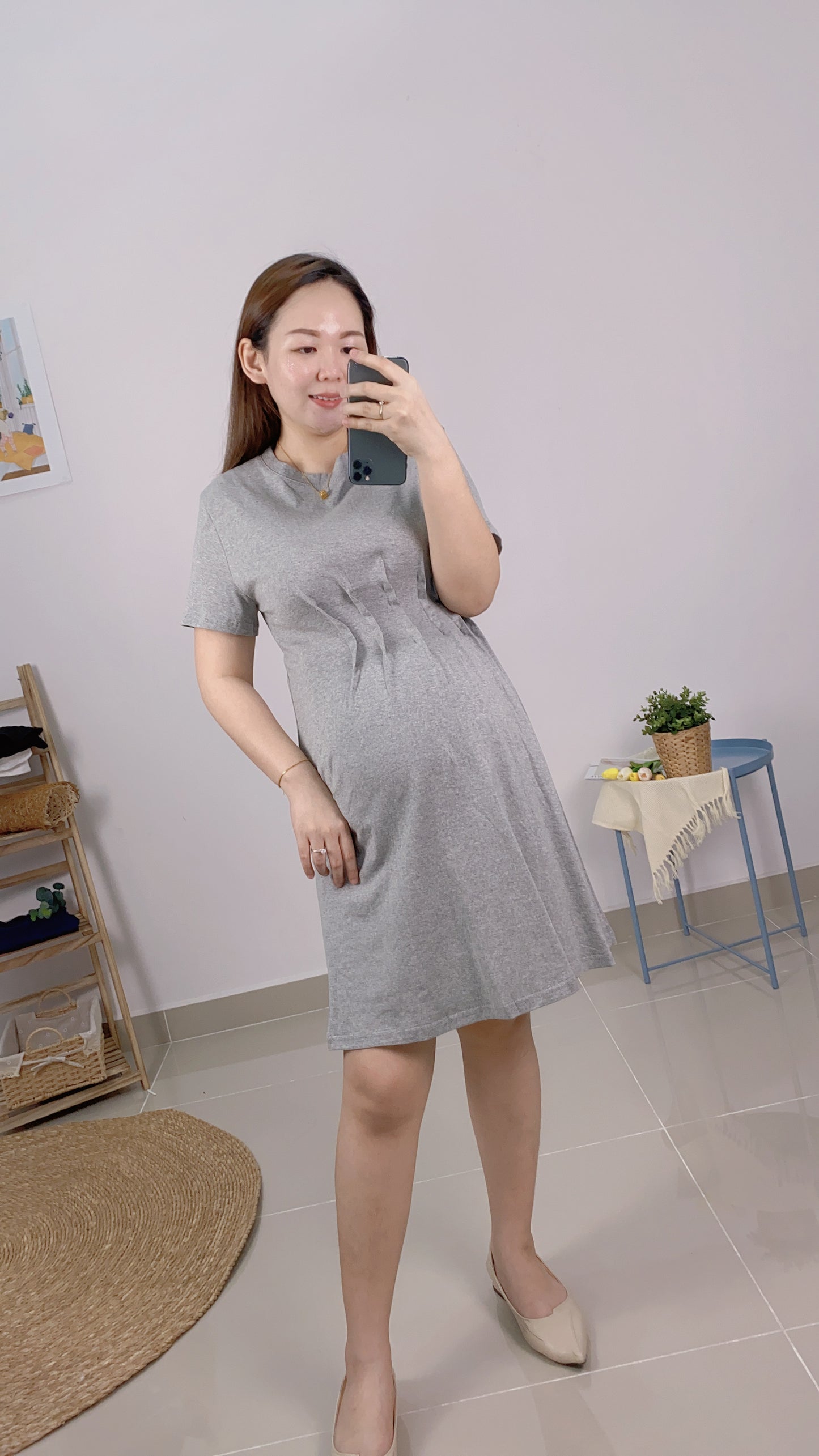 Lola Basic Plain Maternity Dress