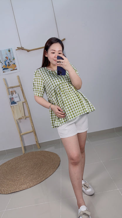 Milla Grid Sleeve Top