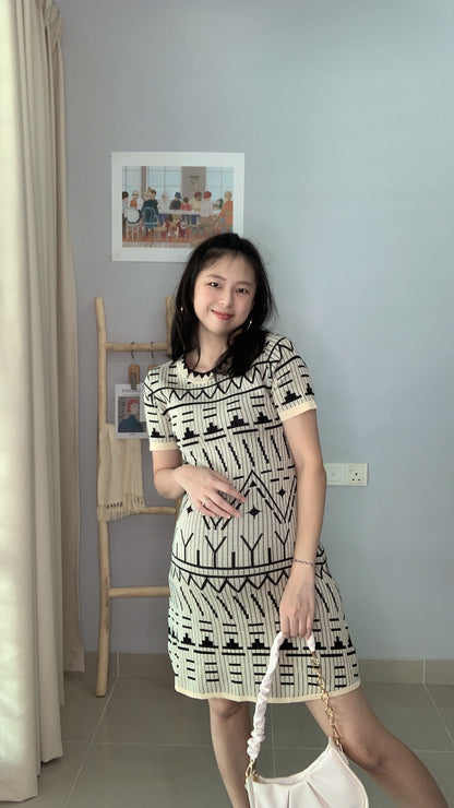 Marene Printed Knitted Dress