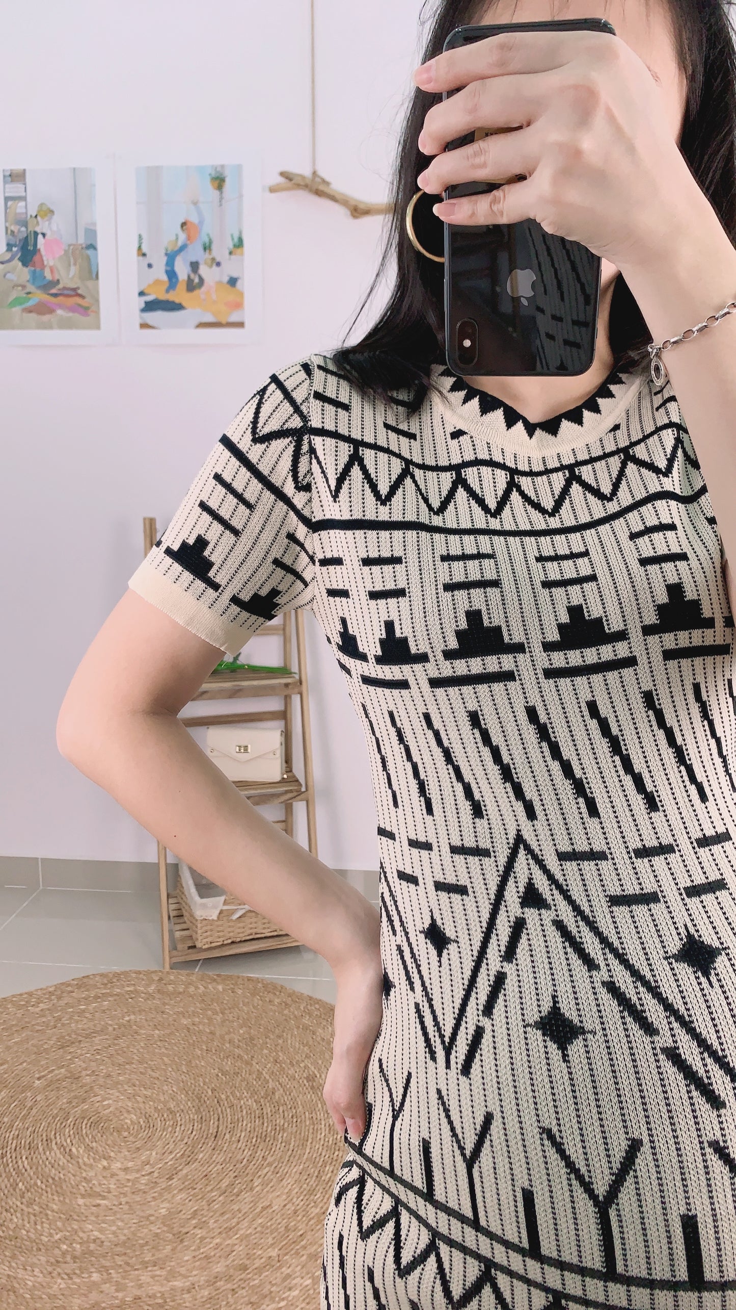 Marene Printed Knitted Dress