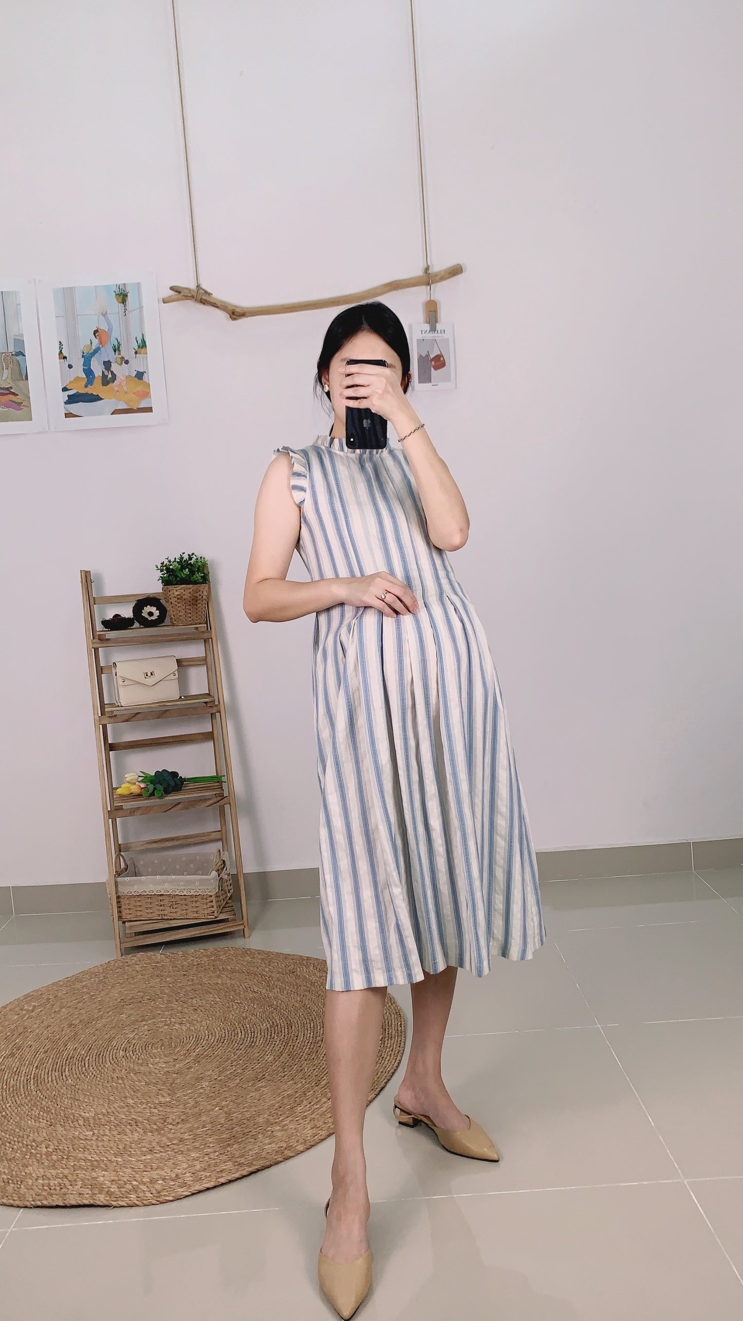 Zonia Back Button Flare Dress