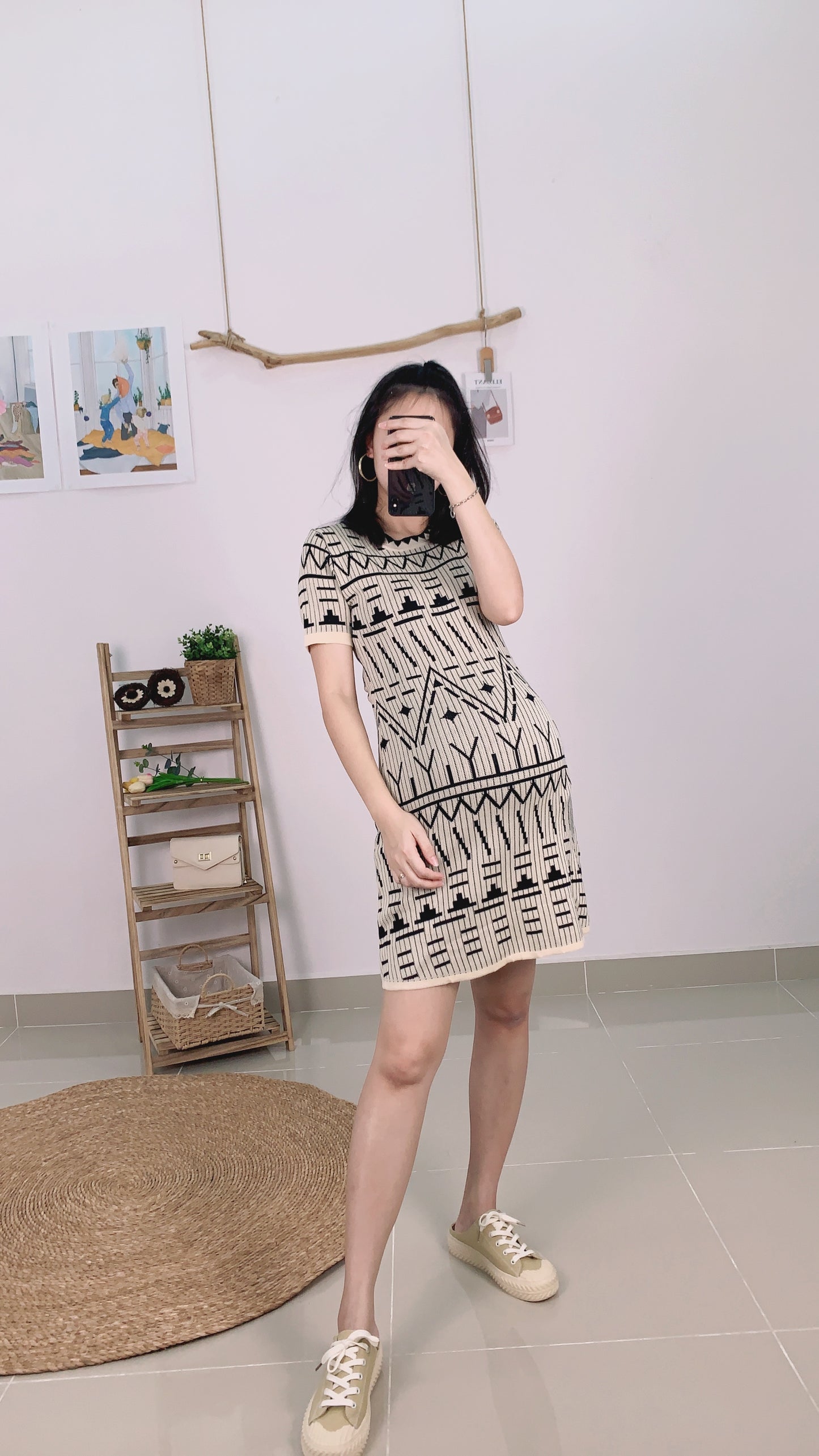 Marene Printed Knitted Dress