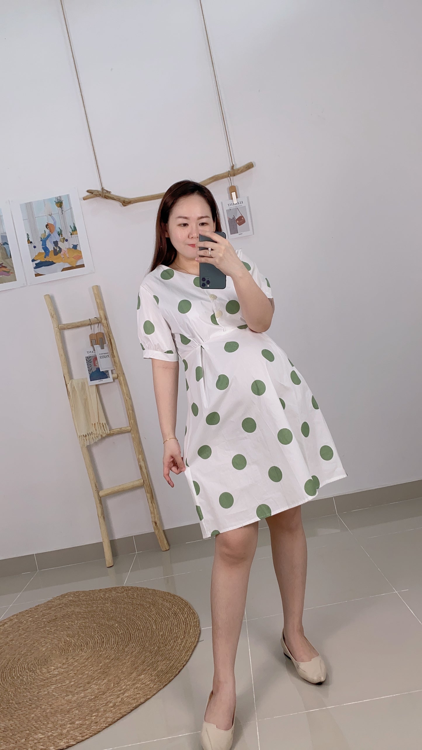Ean Puffy Sleeved Tied Dress