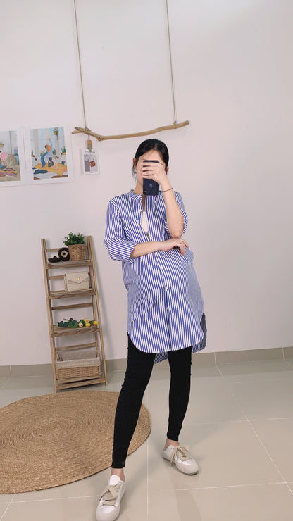 Judie Stripes Long Sleeves Top/Dress