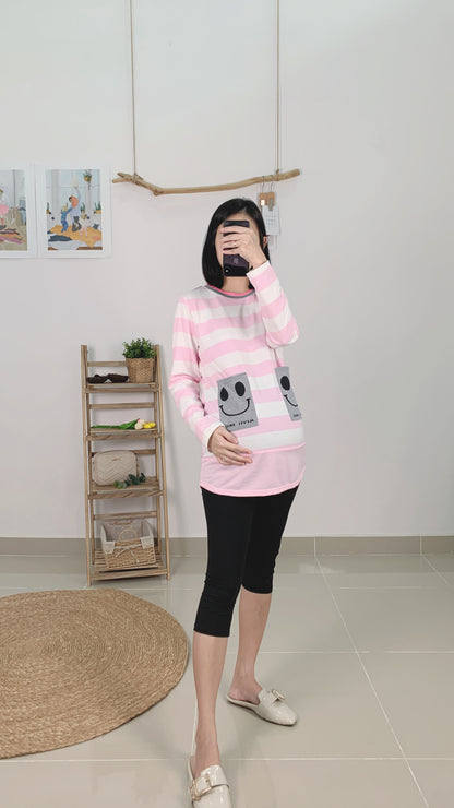 Long Sleeve Smiley Face Top