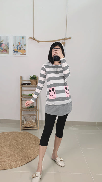 Long Sleeve Smiley Face Top