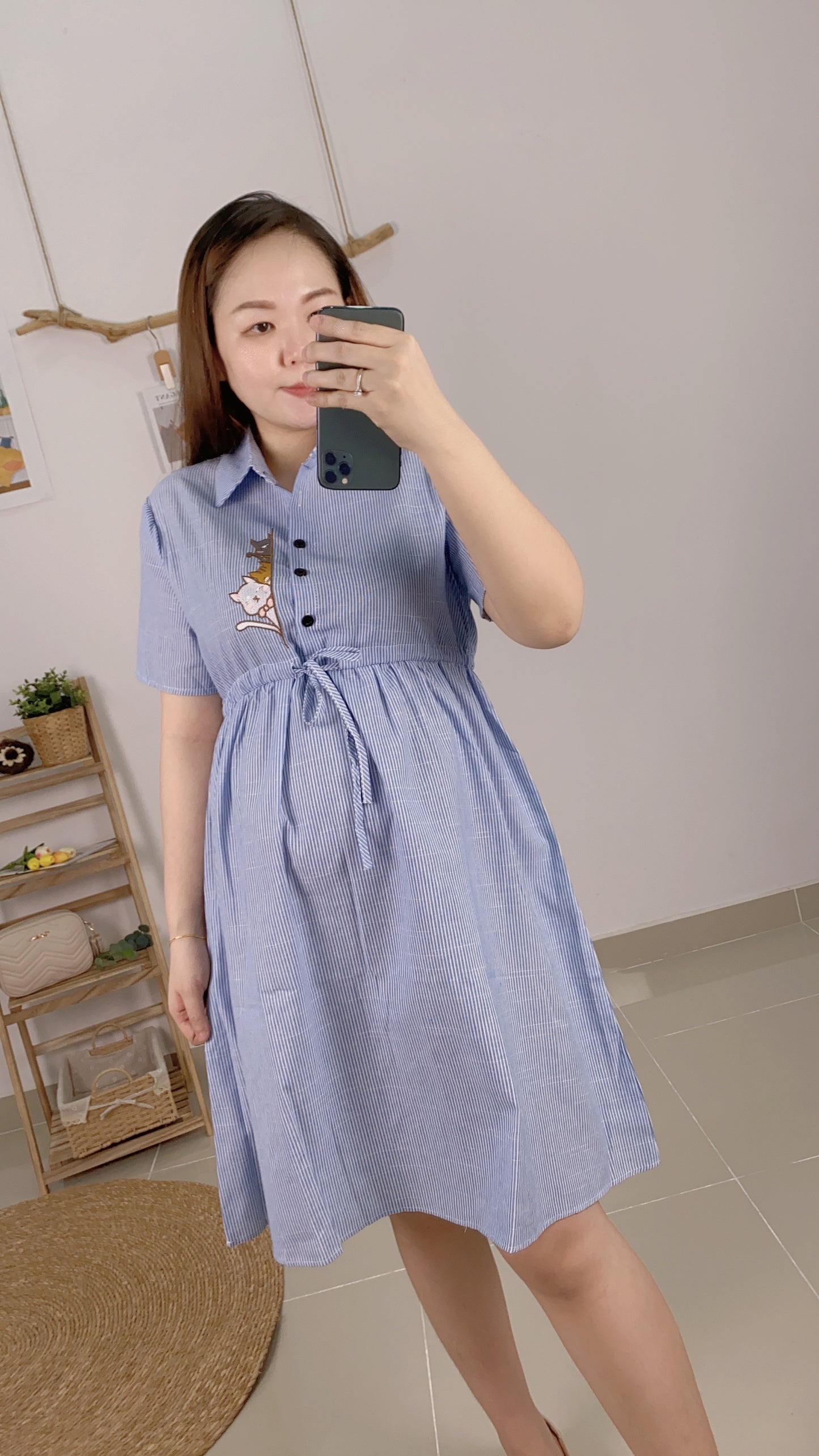 Weyzoe  Kitten Blue Stripes Dress